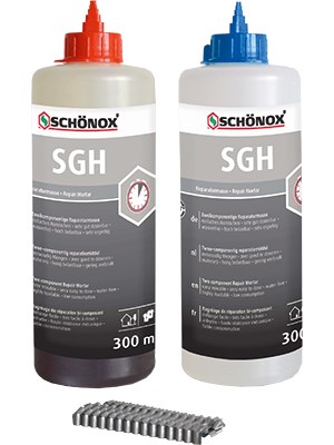 Afbeelding van Schönox SGH  reparatiemiddel 2K  incl. krammen set A&B 2x300ml